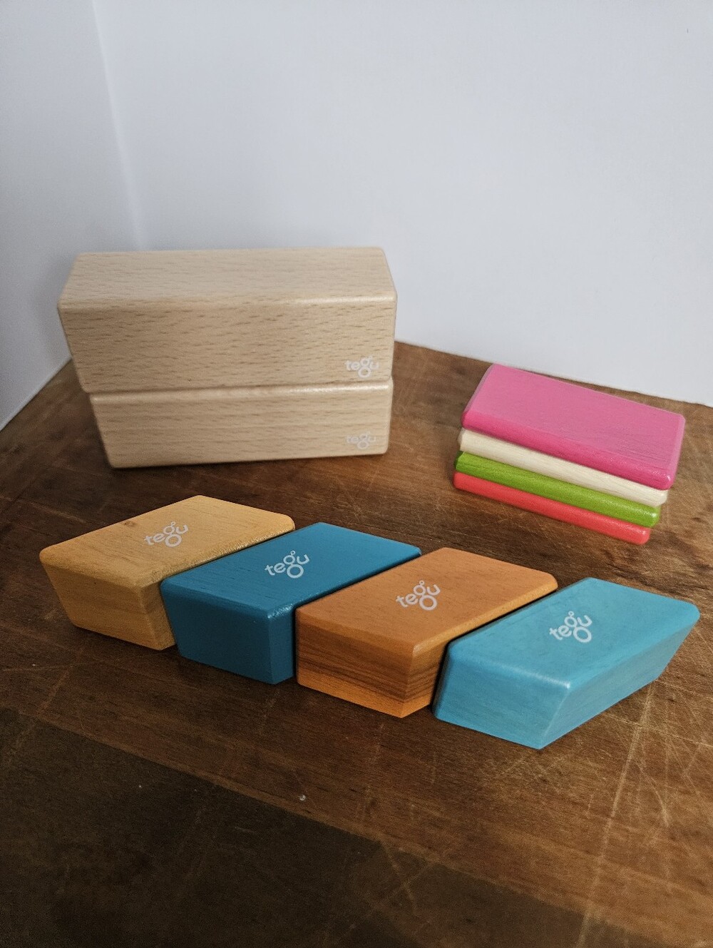 Tegu Assorted Magnetic Wood Blocks Replacement Pieces 10 Count